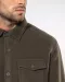 K582 - Overshirt van fleece met sherpavoering Dark Khaki / Storm Grey