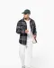 K579 - Geruit overshirt met sherpavoering Red / Navy checked