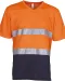 YHVJ910 - Top Cool - Hi-Vis T-shirt V-hals Hi Vis Orange / Navy