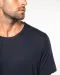K398 - Bio T-shirt kraag met onafgewerkte rand korte mouwen Navy