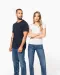 K399 - Bio dames-t-shirt kraag met onafgewerkte rand korte mouwen White