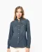 K518 - Dames denim blouse lange mouwen Blue Jean