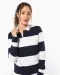 K285 - Gestreepte uniseks polo lange mouwen Black / White Stripes
