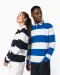 K285 - Gestreepte uniseks polo lange mouwen Black / White Stripes