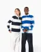 K285 - Gestreepte uniseks polo lange mouwen Black / White Stripes