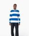 K285 - Gestreepte uniseks polo lange mouwen Black / White Stripes