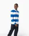 K285 - Gestreepte uniseks polo lange mouwen Black / White Stripes