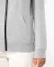 K467 - Damessweater met rits en capuchon in contrasterende kleur Black / Fine Grey
