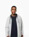 K466 - Herensweater met rits en capuchon in contrasterende kleur Black / Fine Grey