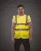 YHVW120 - Hoge zichtbaarheid hesje van gerecycleerd gaas Hi Vis Yellow