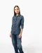 K518 - Dames denim blouse lange mouwen Blue Jean