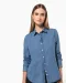 K509 - Damesblouse Denim Chambray Blue