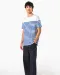 K3033 - Marine-T-shirt ronde hals Bio heren Navy / White Stripes