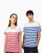 K3033 - Marine-T-shirt ronde hals Bio heren Navy / White Stripes