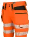 6575 SIGNALISATIE STRETCHSHORT MET SPIJKERZAKKEN EN ISO 20471 KLASSE 2/1 Oranje/zwart