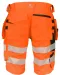 6575 SIGNALISATIE STRETCHSHORT MET SPIJKERZAKKEN EN ISO 20471 KLASSE 2/1 Oranje/zwart