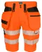 6575 SIGNALISATIE STRETCHSHORT MET SPIJKERZAKKEN EN ISO 20471 KLASSE 2/1 Oranje/zwart
