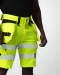 6575 SIGNALISATIE STRETCHSHORT MET SPIJKERZAKKEN EN ISO 20471 KLASSE 2/1 Geel